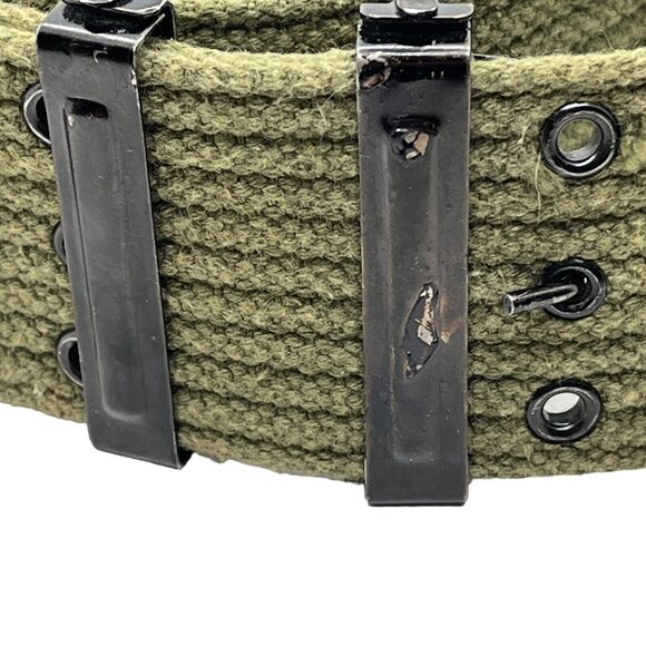 Pistol Belt Olive Size 42 Made in Japan Vintage Army Strapping Woven Military - Picture 4 of 16